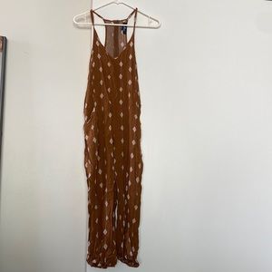 Lulus lightweight brown jumpsuit, size small